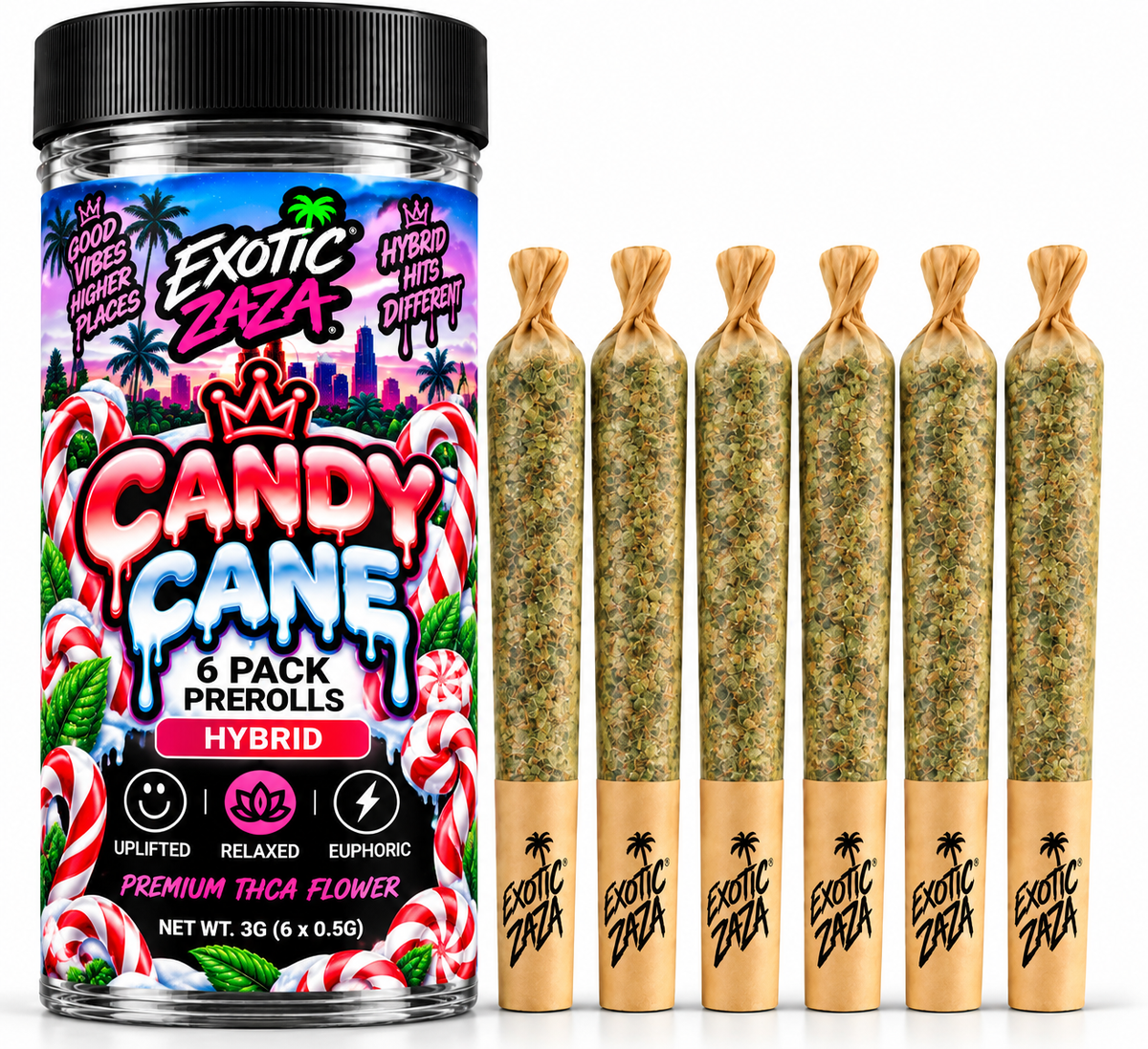 Candy Cane - Pre-Rolls - 6 Pack - 0.5G Each - 3G Total