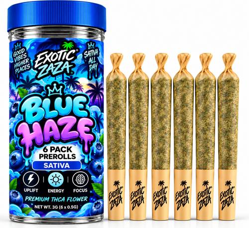 Blue Haze - Sativa Pre-Rolls - 6 Pack - 0.5G Each - 3G Total