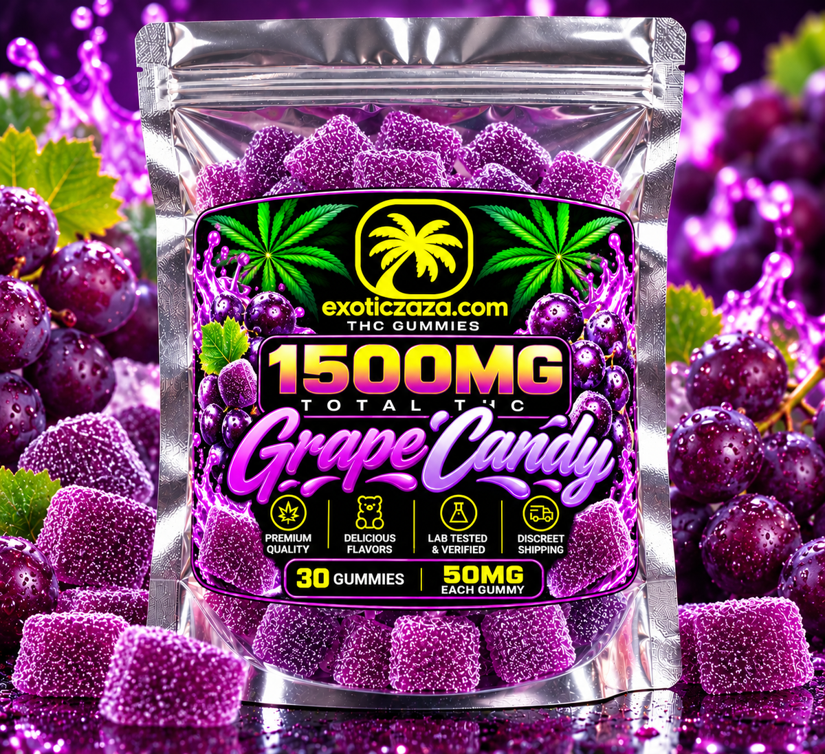 Grape Candy — 1500MG High-Dose Delta-9 THC Gummies - 30