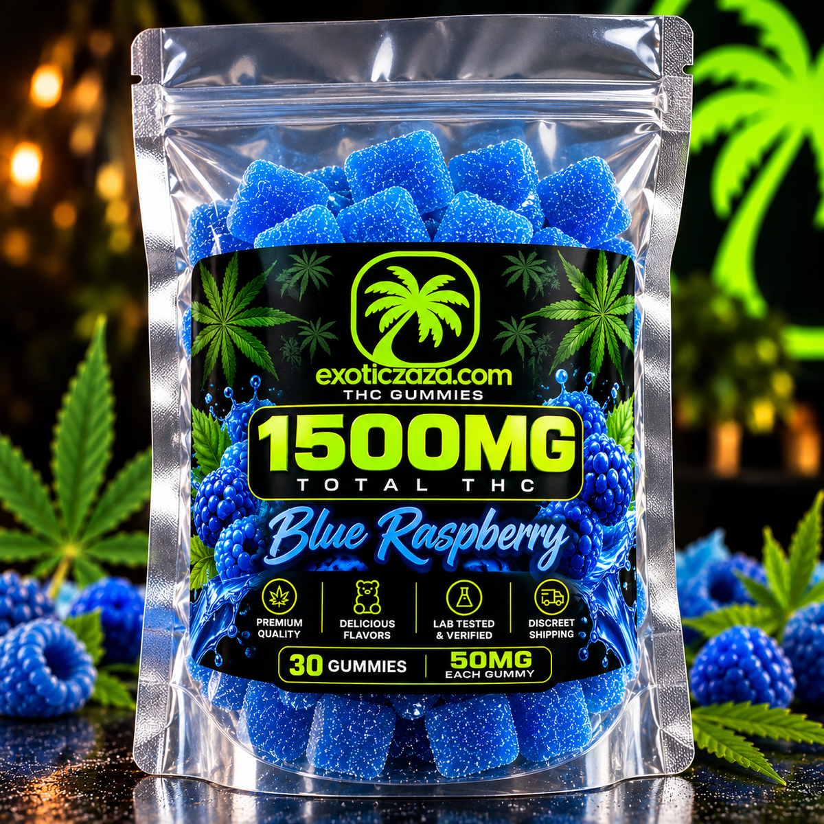 Blue Raspberry — 1500MG High-Dose Delta-9 THC Gummies - 30