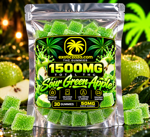 Sour Green Apple — 1500MG High-Dose Delta-9 THC Gummies - 30