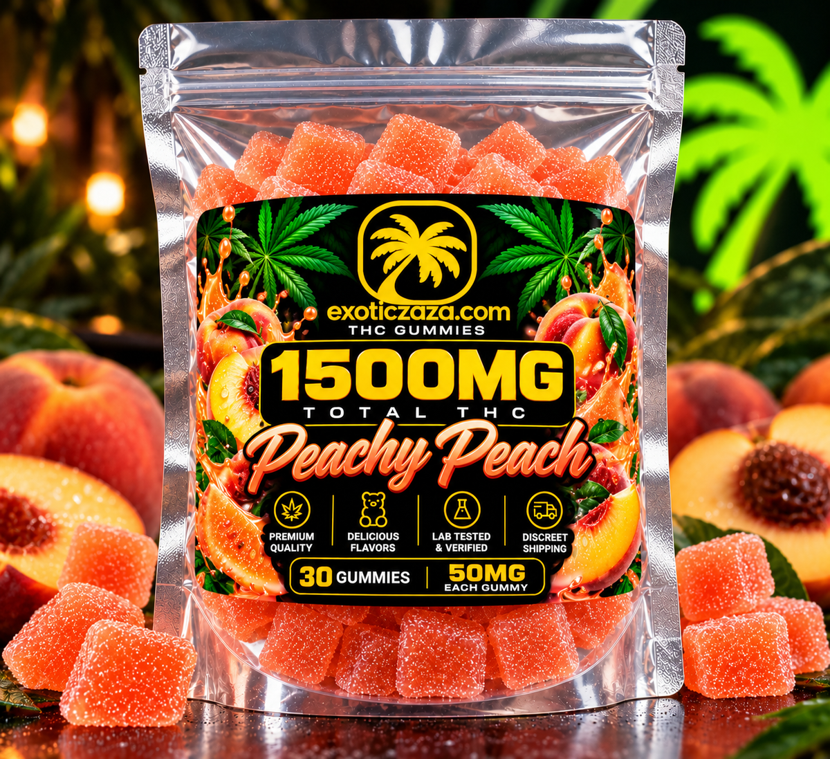 Peachy Peach — 1500MG High-Dose Delta-9 THC Gummies - 30