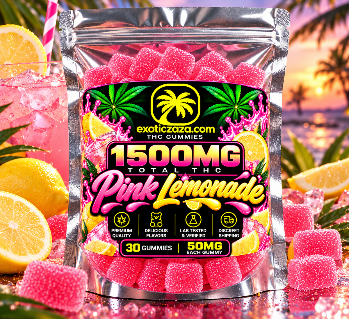 Pink Lemonade — 1500MG High-Dose Delta-9 THC Gummies - 30